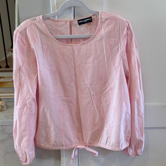 Karl Lagerfeld Pink Blouse with Cutout Design - Picture 3 of 5